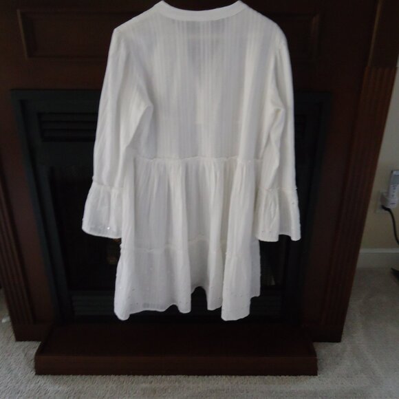 Shift Dress White Cotton 8 - Picture 7 of 10